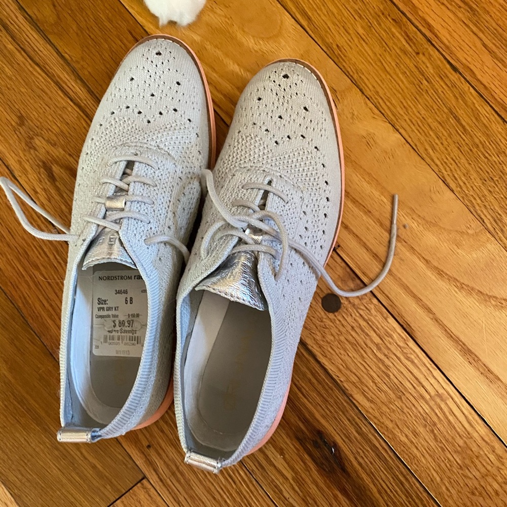 Cole Haan Grand Knit Wing Tip Sneaker gray